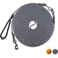 Floxik Schleppleine für Hunde - Tauleine mit Abnehmbarer Handschlaufe grau M