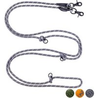 Floxik Premium Führleine Hund - Hundeleine 3m Verstellbar - Robuste Tauleine für kleine & mittelgroße Hunde grau M