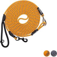 Floxik Schleppleine für Hunde - Tauleine mit Abnehmbarer Handschlaufe orange S