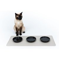 LucyBalu SQUARE Katzen Napfunterlage taupe L