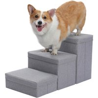 Pawz Road Faltbare Hundetreppe 3 Stufen klein grau