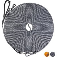 Floxik Schleppleine für Hunde - Tauleine mit Abnehmbarer Handschlaufe grau XL