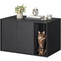 SONGMICS HOME Katzenklo-Schrank werkzeuglose Montage Push-to-Open Türen schwarz