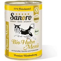 Sanoro Menü Classic vom Bio-Huhn mit 55 % Fleischanteil - 12x400g