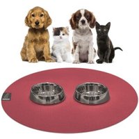 SANOZOO ® - runde Napfunterlage - Öko-Tex und Made in Germany rot 80 cm, 80 cm