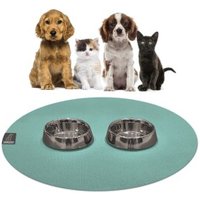 SANOZOO ® - runde Napfunterlage - Öko-Tex und Made in Germany petrol 80 cm, 80 cm