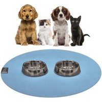 SANOZOO ® - runde Napfunterlage - Öko-Tex und Made in Germany hellblau 80 cm, 80 cm