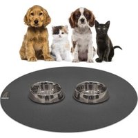 SANOZOO ® - runde Napfunterlage - Öko-Tex und Made in Germany grau 80 cm, 80 cm