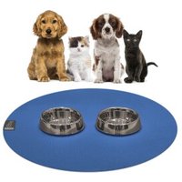 SANOZOO ® - runde Napfunterlage - Öko-Tex und Made in Germany blau 80 cm, 80 cm