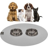 SANOZOO ® - runde Napfunterlage - Öko-Tex und Made in Germany hellgrau 80 cm, 80 cm