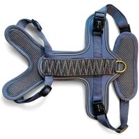 Hey Lana Premium Geschirr Gepolstert mit Reflektoren und Haltegriff blau/ grau XS