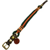 Wildfang Hundehalsband "Wandergeflüster" aus Tau und Nylon Takelung orange/ grün XXS
