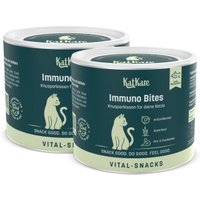 KatKare Vital Snacks Immuno Bites - Knusperkissen für das Immunsystem Deiner Katze mit Superfoods, wertvollen Aminosäuren, Antioxidantien und Omega-3 2x150 g