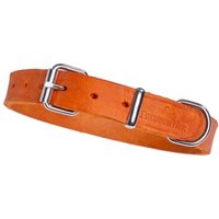 Freudentier Hundehalsband aus weichem Fettleder orange 31 cm, 1,2 cm
