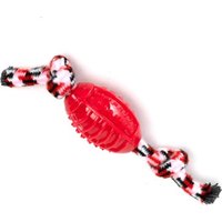 nobleza Hundespielzeug – Zerrseil mit Kauball, robust & zahnfreundlich, in 3 Farben rot