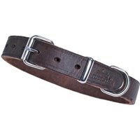Freudentier Hundehalsband aus weichem Fettleder braun 35 cm, 1,6 cm