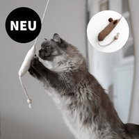 Minty&Marla Spielangel mit Katzenminze Katzenspielzeug grau/ weiß