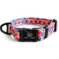 Hey Lana Halsband – Kunterbunt – stufenlos verstellbar mit Metallschließe türkis/pink XS-S