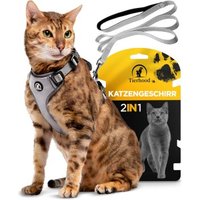 Tierhood Katzengeschirr mit Leine grau M