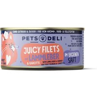 Pets Deli Nassfutter Katze Adult Juicy Filets Huhn mit Lammleber und Karotte 12x70 g