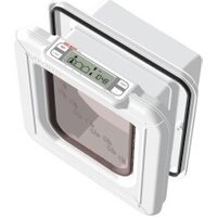 Cat Mate Elite Mikrochip-Katzenklappe mit 4-Wege-Verriegelung und Timer, Weiß (355W)