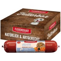 Fleischeslust Nassfutter Hund Adult Futterbox Lachs, Rind, Karotte, Kürbis & Spirulina 6x800 g