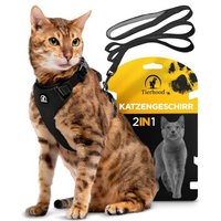 Tierhood Katzengeschirr mit Leine schwarz M
