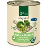 REAL NATURE Superfood Nassfutter Hund, Adult, Kalb mit Brokkoli 6x800 g