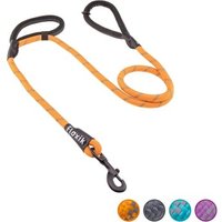 Floxik Tauleine für Hunde - 1,5m Hundeleine mit Zwei Griffen orange