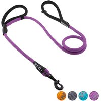 Floxik Tauleine für Hunde - 1,5m Hundeleine mit Zwei Griffen violett