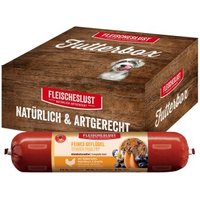 Fleischeslust Nassfutter Hund Adult Futterbox Geflügel, Heidelbeere, Süßkartoffel & Kamille 6x800 g