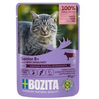 BOZITA Nassfutter Katze Senior 8+ Häppchen in Soße 12x85 g Rind