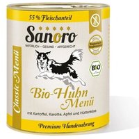 Sanoro Menü Classic vom Bio-Huhn mit 55 % Fleischanteil 6x800g