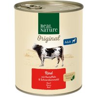 REAL NATURE Nassfutter Hund, Adult, Rind mit Kartoffel 6x800 g