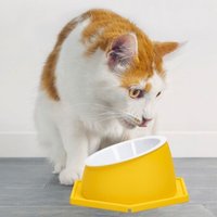 nobleza - Gesundheits Futternapf für Katzen - Waschbar & Abnehmbar gelb
