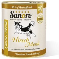 Sanoro Menü Classic vom Hirsch mit 50 % Fleischanteil 6x800g