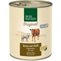 REAL NATURE Nassfutter Hund, Senior, Lamm und Kalb 6x800 g