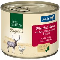 REAL NATURE Nassfutter Hund, Adult, Hirsch und Huhn 24x200 g