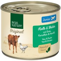 REAL NATURE Nassfutter Hund, Junior, Geflügel und Kalb 12x200 g