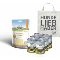 Bellfor Sparset für große - Hundefutter Nass + Vermal Pulver + 1 Jutebeutel