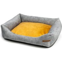 Rexproduct SoftColor luxury dog bed in grau color gelb M