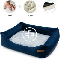 Rexproduct Otto Orthopädisches Hundebett Dunkelblau S-XL grau L