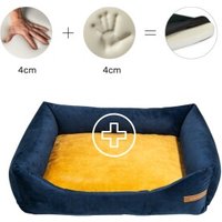 Rexproduct Otto Orthopädisches Hundebett Dunkelblau S-XL gelb M