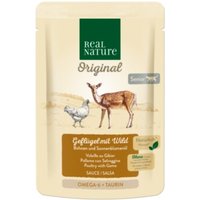 REAL NATURE Original Nassfutter Katze, Senior 12x85 g Geflügel mit Wild, in Sauce