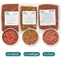 haustierkost.de Fertigbarf Probierpaket Frostfutter 16 x 500 g