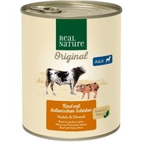 REAL NATURE Nassfutter Hund, Adult, Rind mit italienischem Schinken 6x800 g