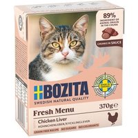 BOZITA Nassfutter Katze, Adult, Häppchen in Sauce Hühnchenleber 6x370 g