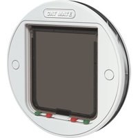 Cat Mate Große Katzenklappe für Glas und Wandmontage mit manueller 4-Wege-Verriegelung – Weiß (357W)