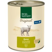 REAL NATURE Nassfutter Hund, Adult, Lamm mit Kartoffeln 6x800 g