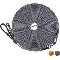 Floxik Schleppleine für Hunde - Tauleine mit Abnehmbarer Handschlaufe grau L